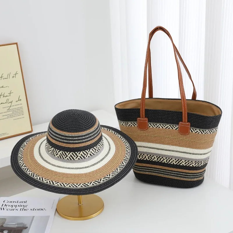 Zola™ | Striped Tote & Sun Hat Set