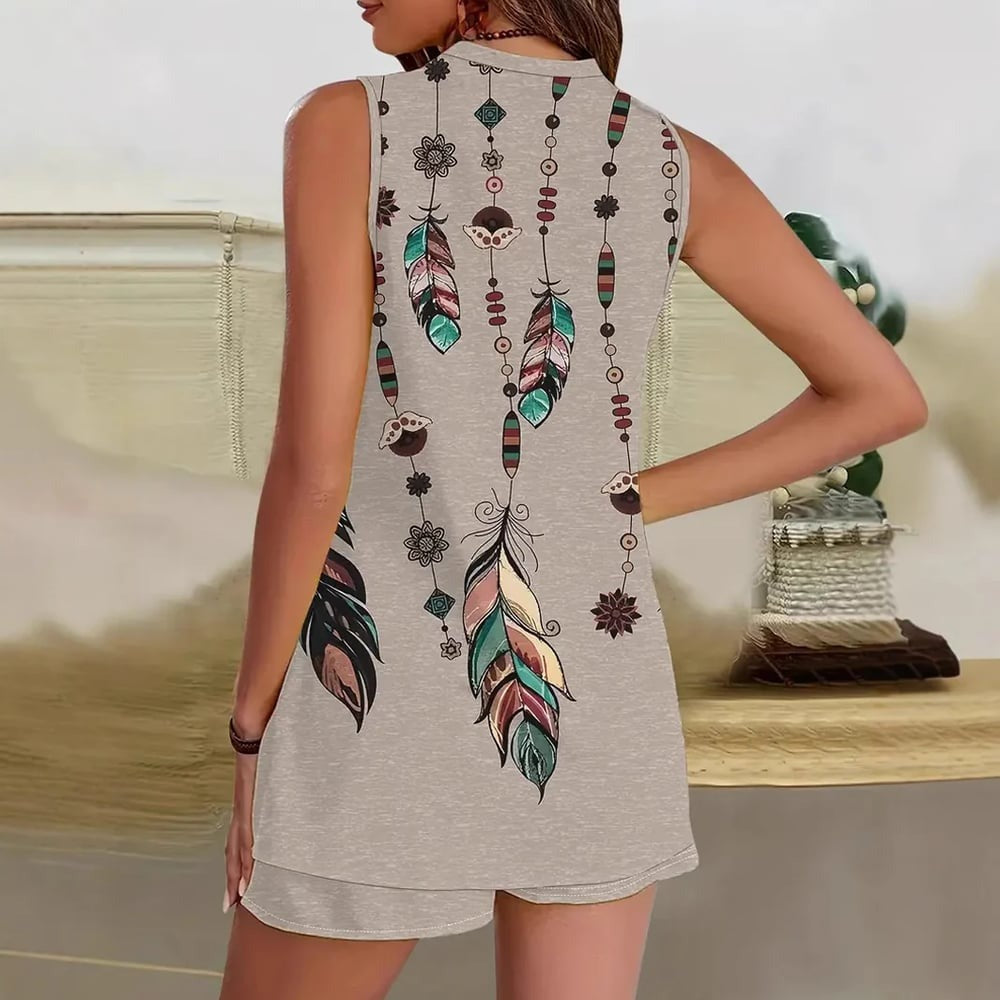 Vilma - Boho Lounge Set with Feathers