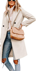 Elisse | Double-Breasted Longline Notch Lapel Coat