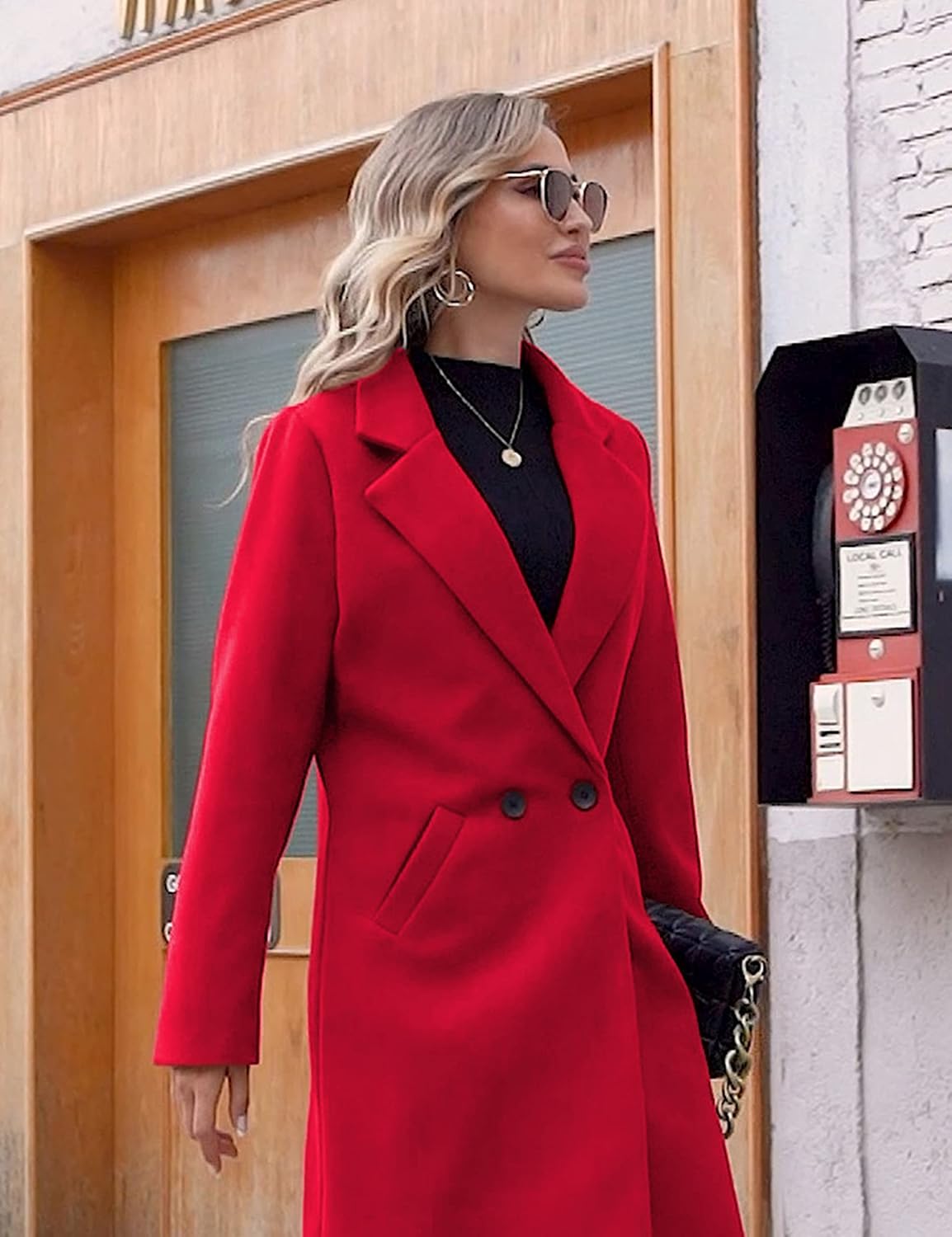 Elisse | Double-Breasted Longline Notch Lapel Coat