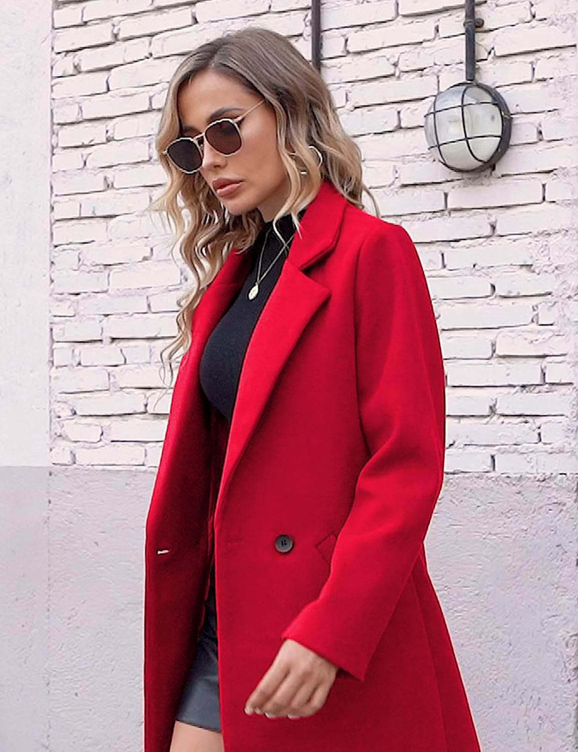 Elisse | Double-Breasted Longline Notch Lapel Coat