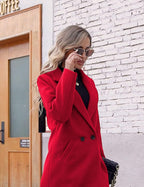 Elisse | Double-Breasted Longline Notch Lapel Coat