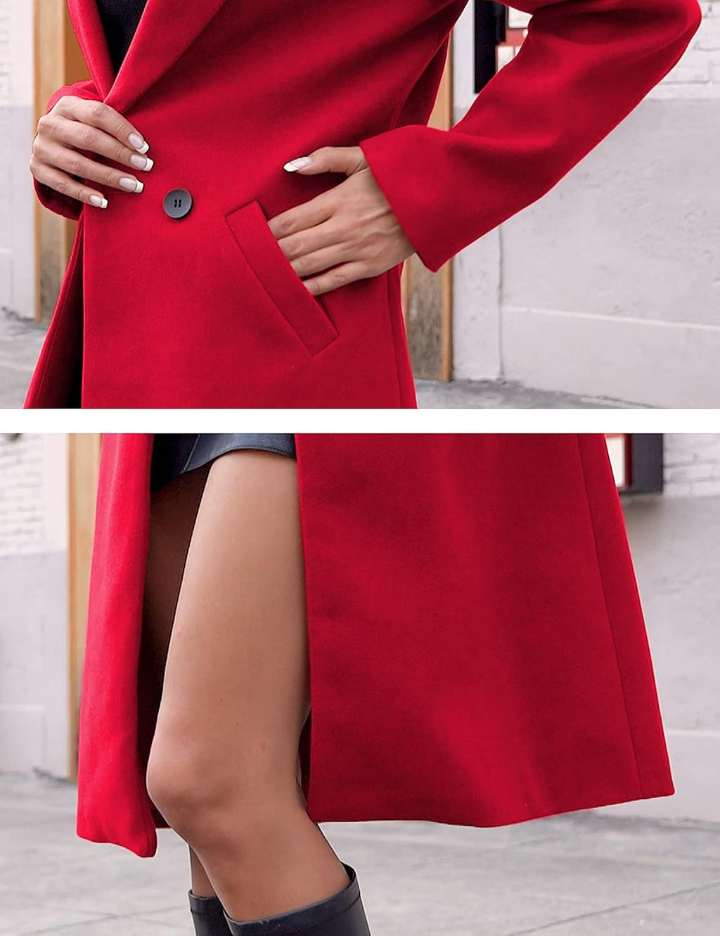 Elisse | Double-Breasted Longline Notch Lapel Coat