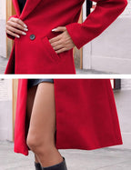 Elisse | Double-Breasted Longline Notch Lapel Coat