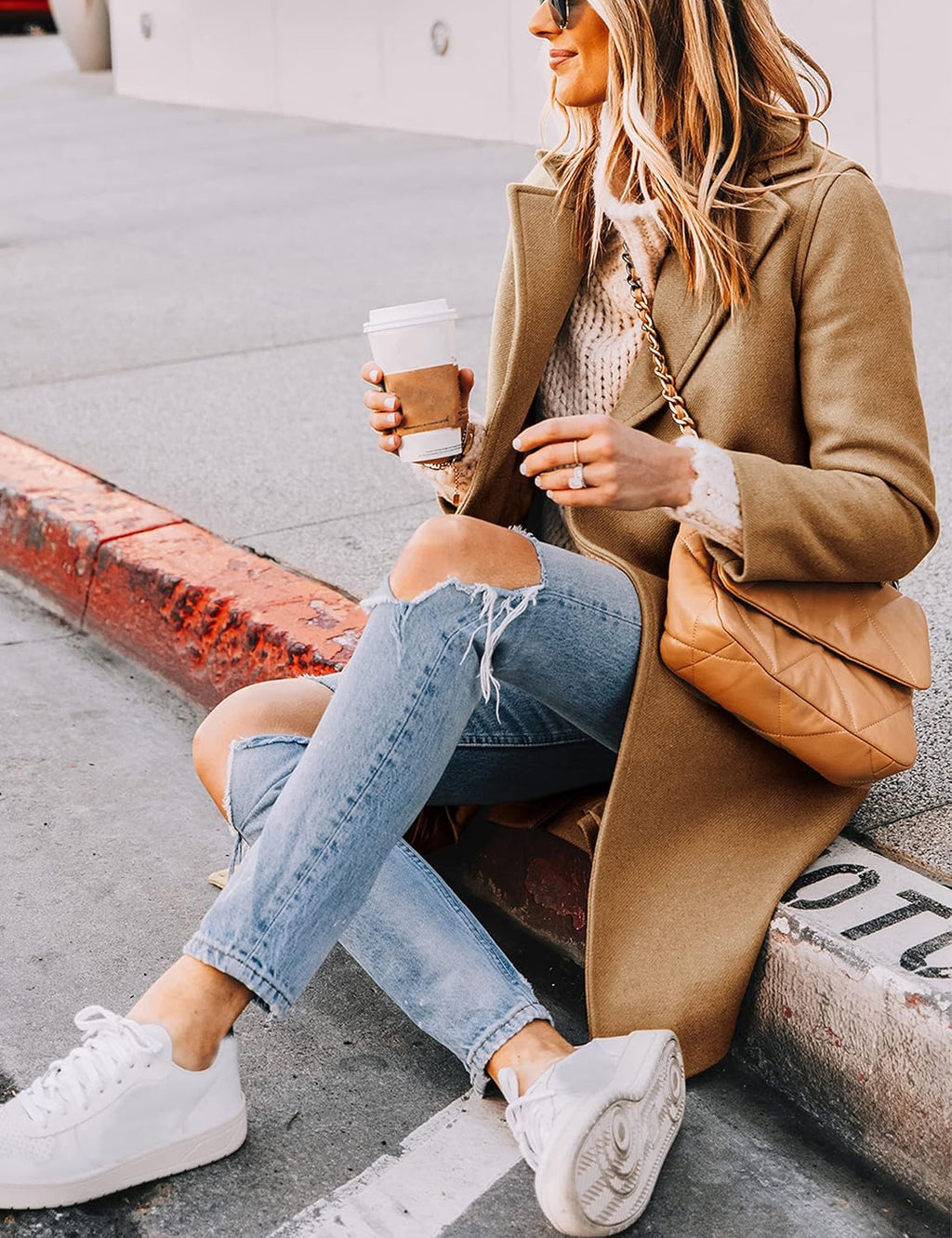 Elisse | Double-Breasted Longline Notch Lapel Coat
