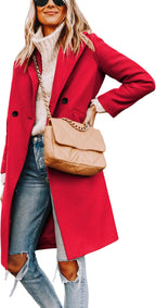 Elisse | Double-Breasted Longline Notch Lapel Coat