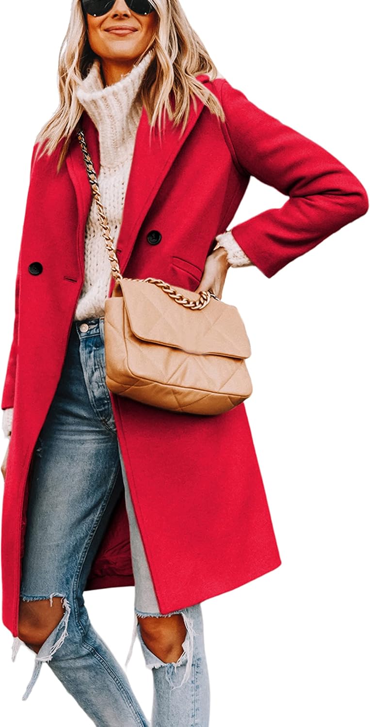 Elisse | Double-Breasted Longline Notch Lapel Coat