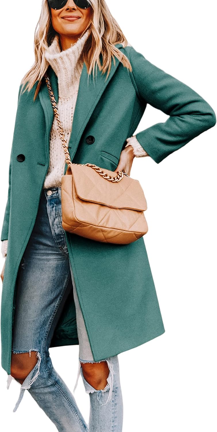 Elisse | Double-Breasted Longline Notch Lapel Coat