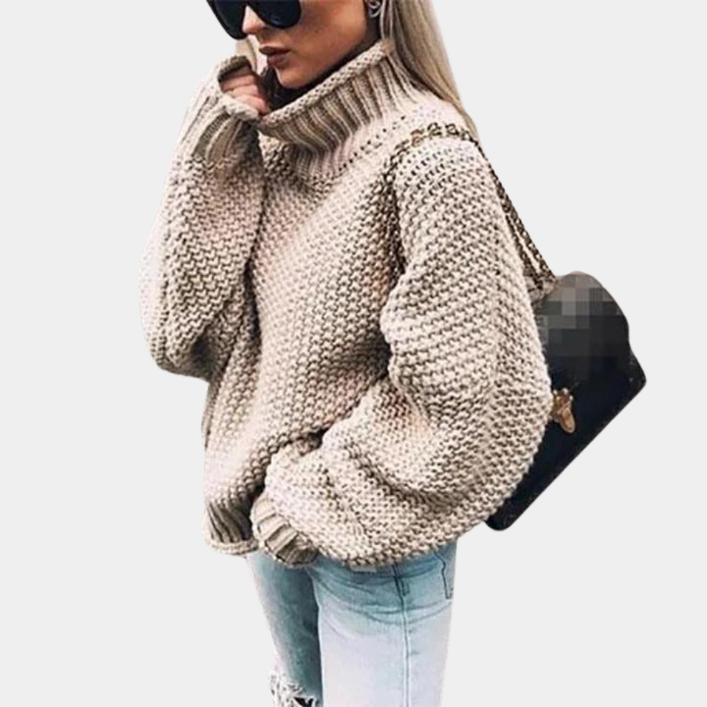 Emana | Chunky Knit Turtleneck Sweater Long Sleeve