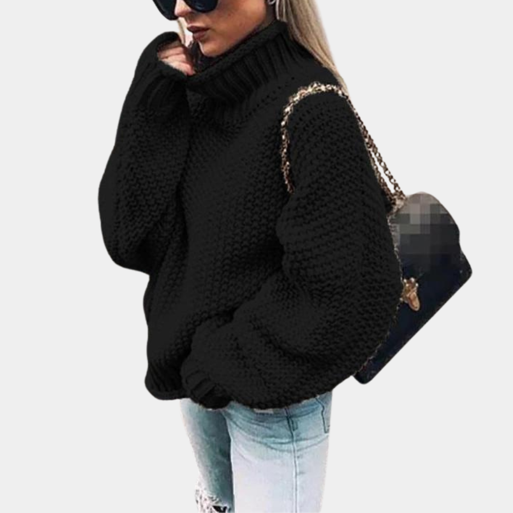 Emana | Chunky Knit Turtleneck Sweater Long Sleeve