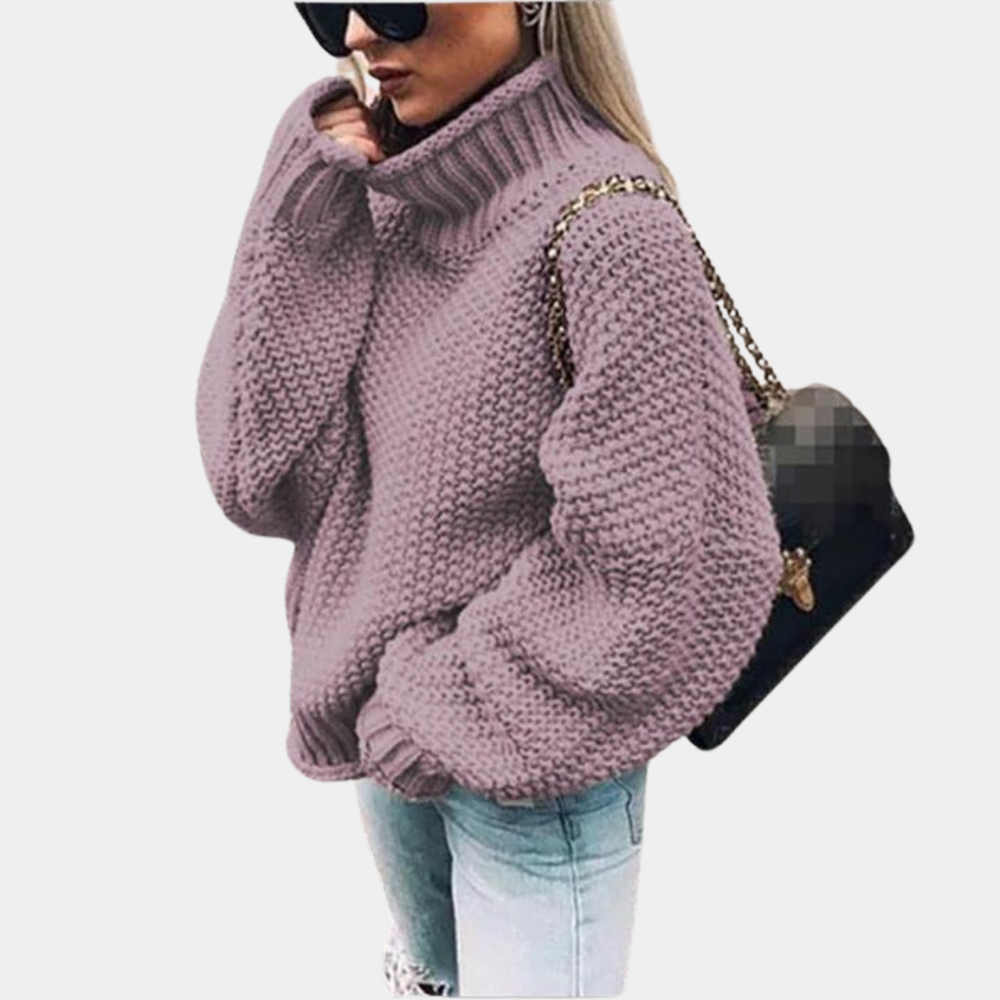 Emana | Chunky Knit Turtleneck Sweater Long Sleeve