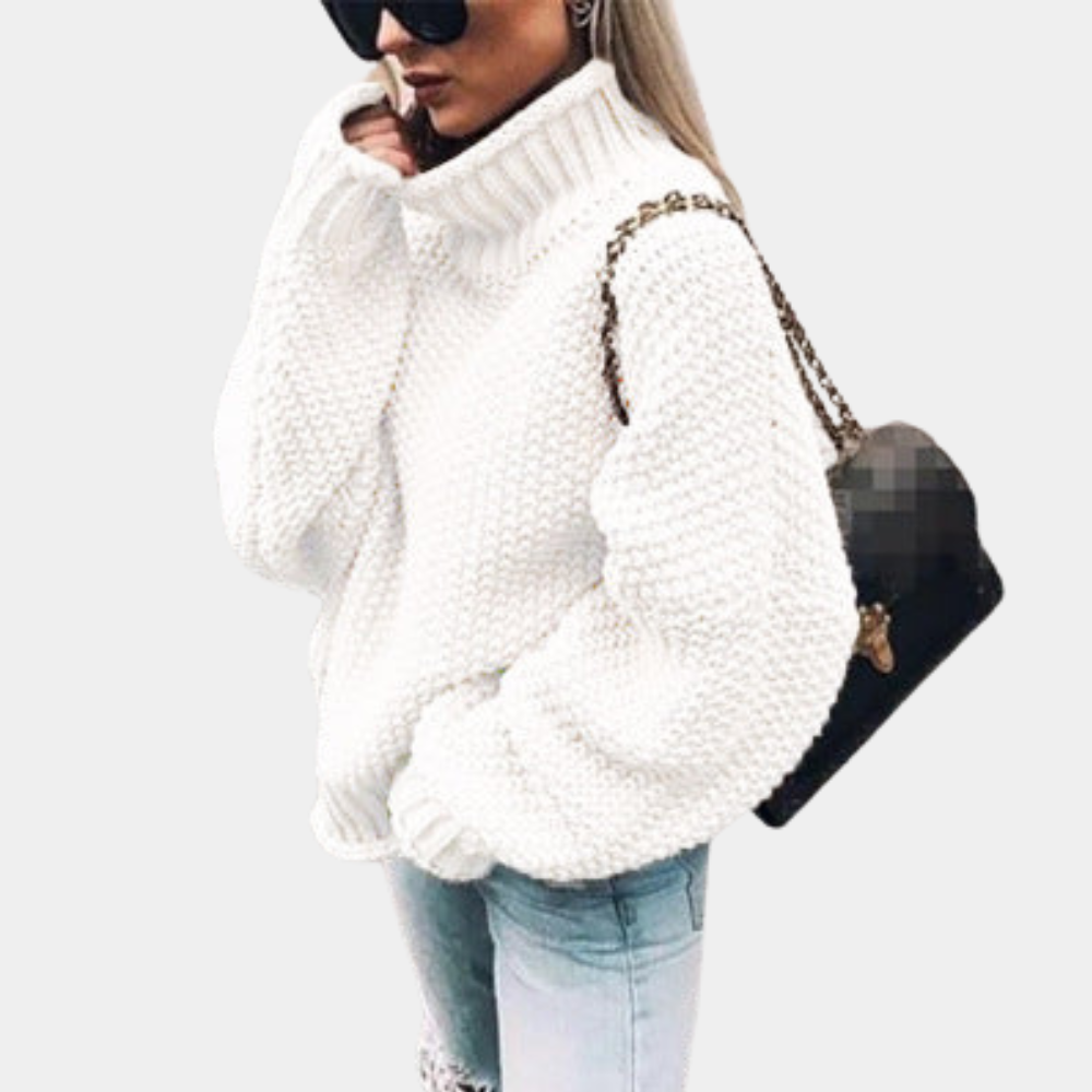 Emana | Chunky Knit Turtleneck Sweater Long Sleeve