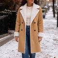 Emanne | Camel Winter Coat with Sherpa Lining