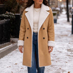 Emanne | Camel Winter Coat with Sherpa Lining