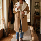 Emanne | Camel Winter Coat with Sherpa Lining