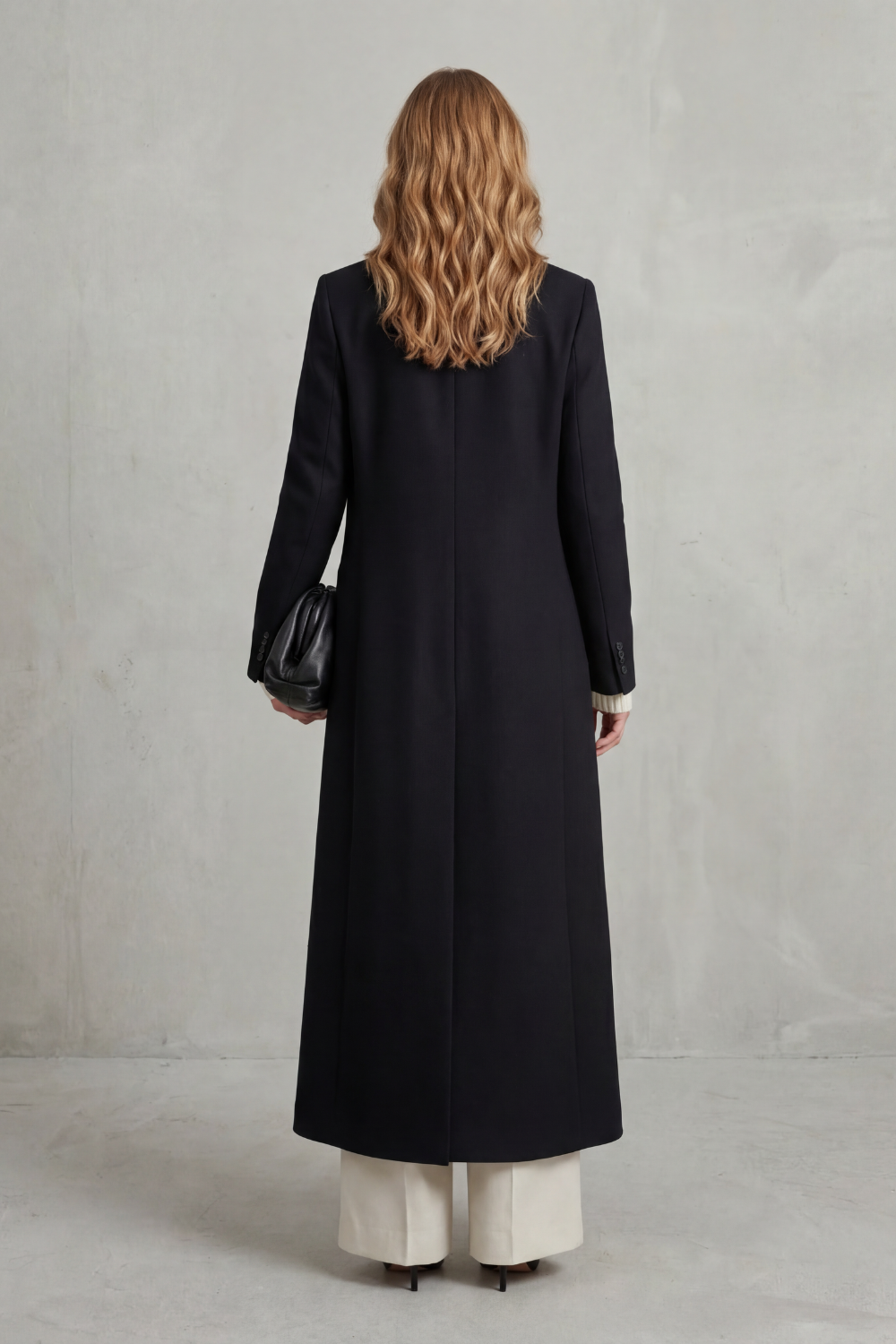 Emaora | Long Wool Blend Coat Double-Breasted