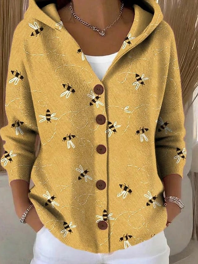 Emara | Hooded Button Front Cardigan