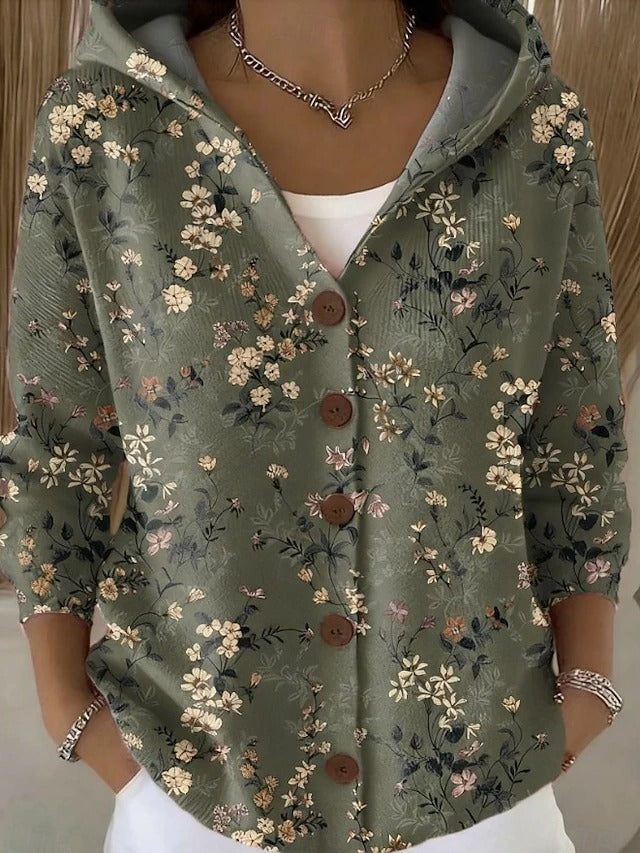 Emara | Hooded Button Front Cardigan