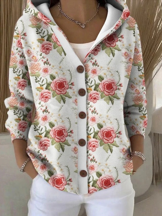 Emara | Hooded Button Front Cardigan
