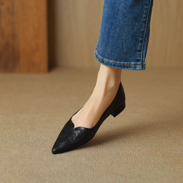 Eveana | Pointed Toe Lambskin Ballet Flats