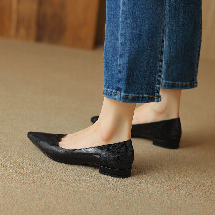 Eveana | Pointed Toe Lambskin Ballet Flats