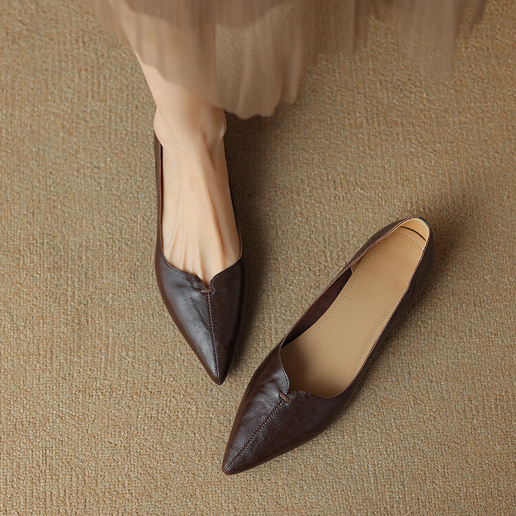 Eveana | Pointed Toe Lambskin Ballet Flats