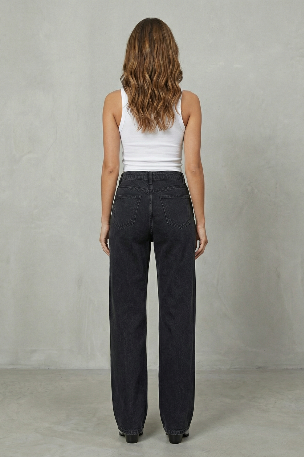 Eveara | Crystal Cut-Out Wide-Leg Jeans