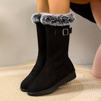 Eveisse | Tall Plush Lined Winter Boots with Buckle