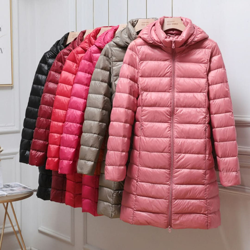 Evette | Ultralight Hooded Long Puffer Coat