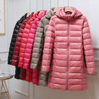 Evette | Ultralight Hooded Long Puffer Coat