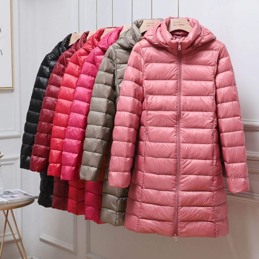 Evette | Ultralight Hooded Long Puffer Coat