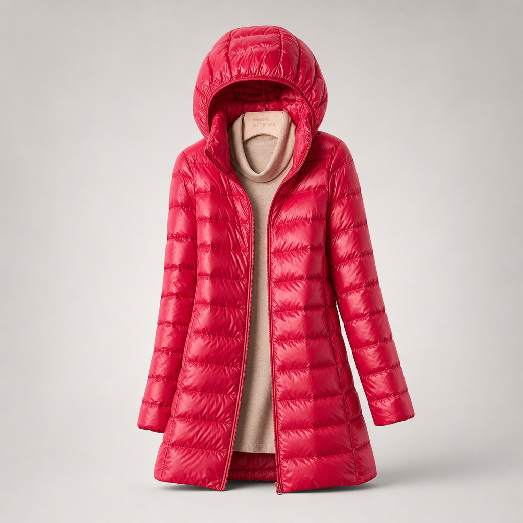 Evette | Ultralight Hooded Long Puffer Coat