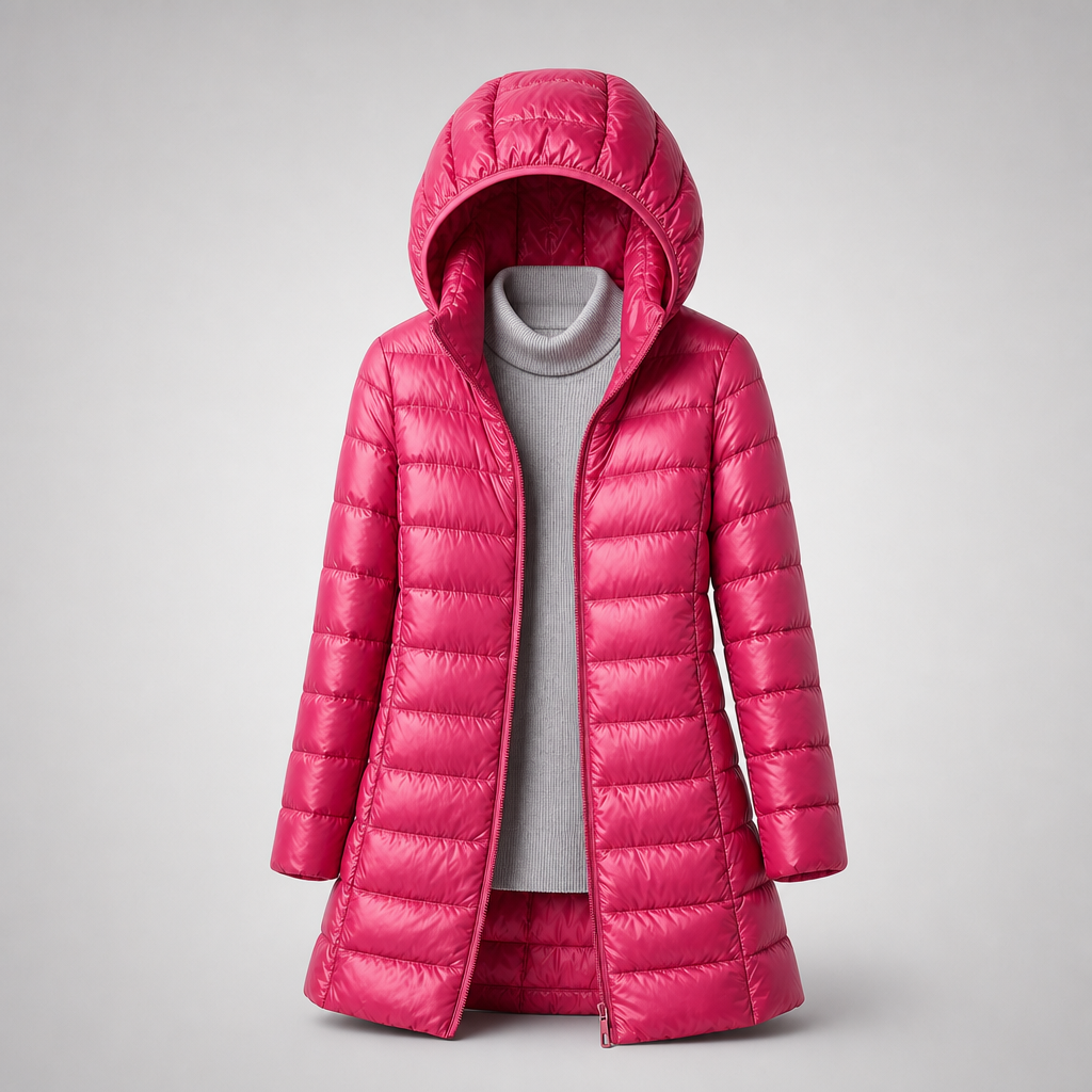 Evette | Ultralight Hooded Long Puffer Coat
