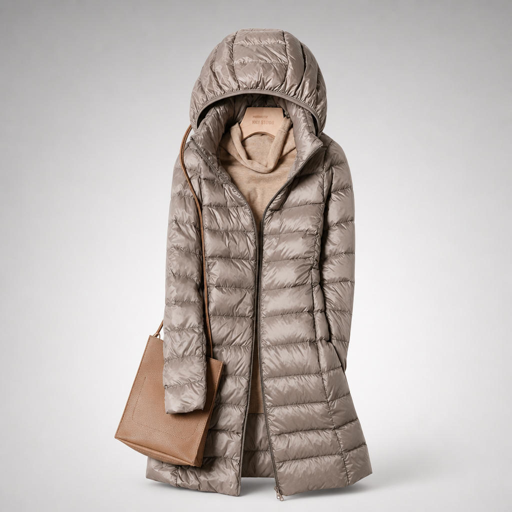 Evette | Ultralight Hooded Long Puffer Coat