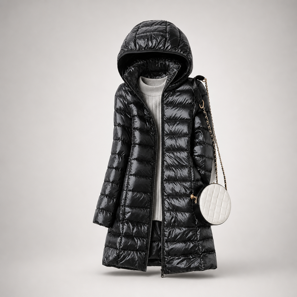 Evette | Ultralight Hooded Long Puffer Coat