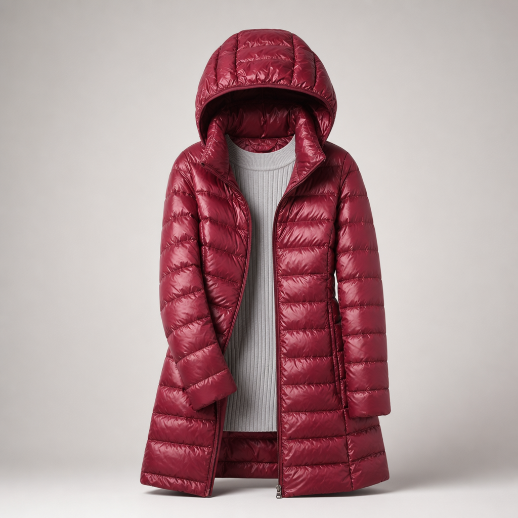 Evette | Ultralight Hooded Long Puffer Coat