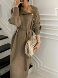 Faeine | Turtleneck Sweater Dress with Tie Waist