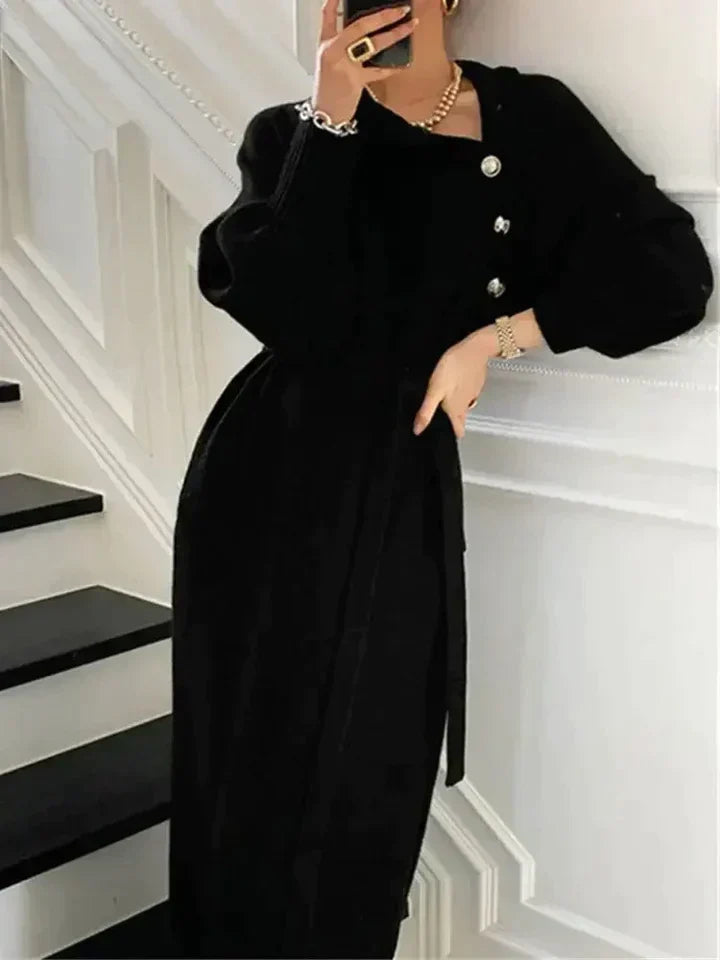 Faeine | Turtleneck Sweater Dress with Tie Waist