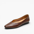 Faelle | V-Cut Lambskin Flats with Square Toe