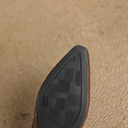 Faelle | V-Cut Lambskin Flats with Square Toe