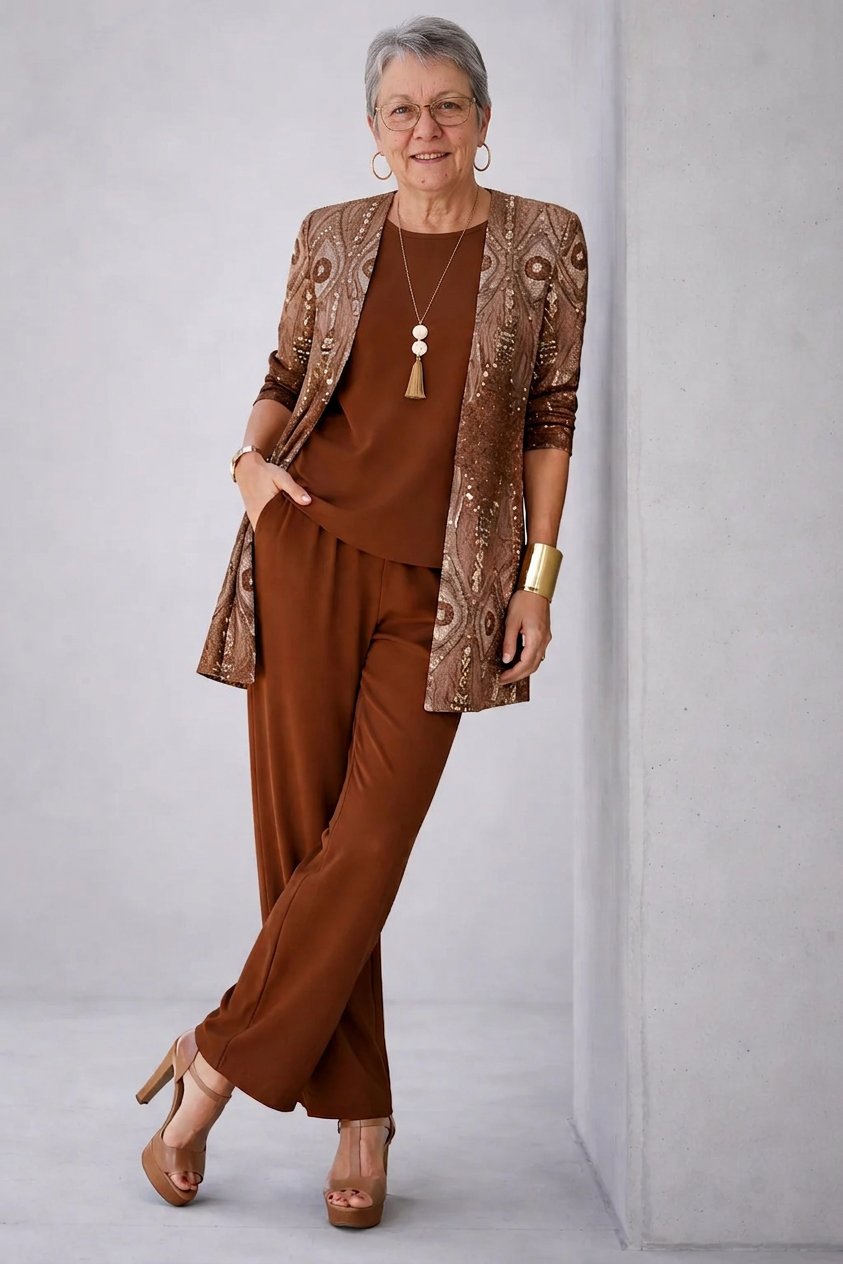 Glenna™ | Elegant 3-Piece Set in Earthy Tones