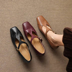 Gisette | Square-Toe Leather Mary Jane Block Heels