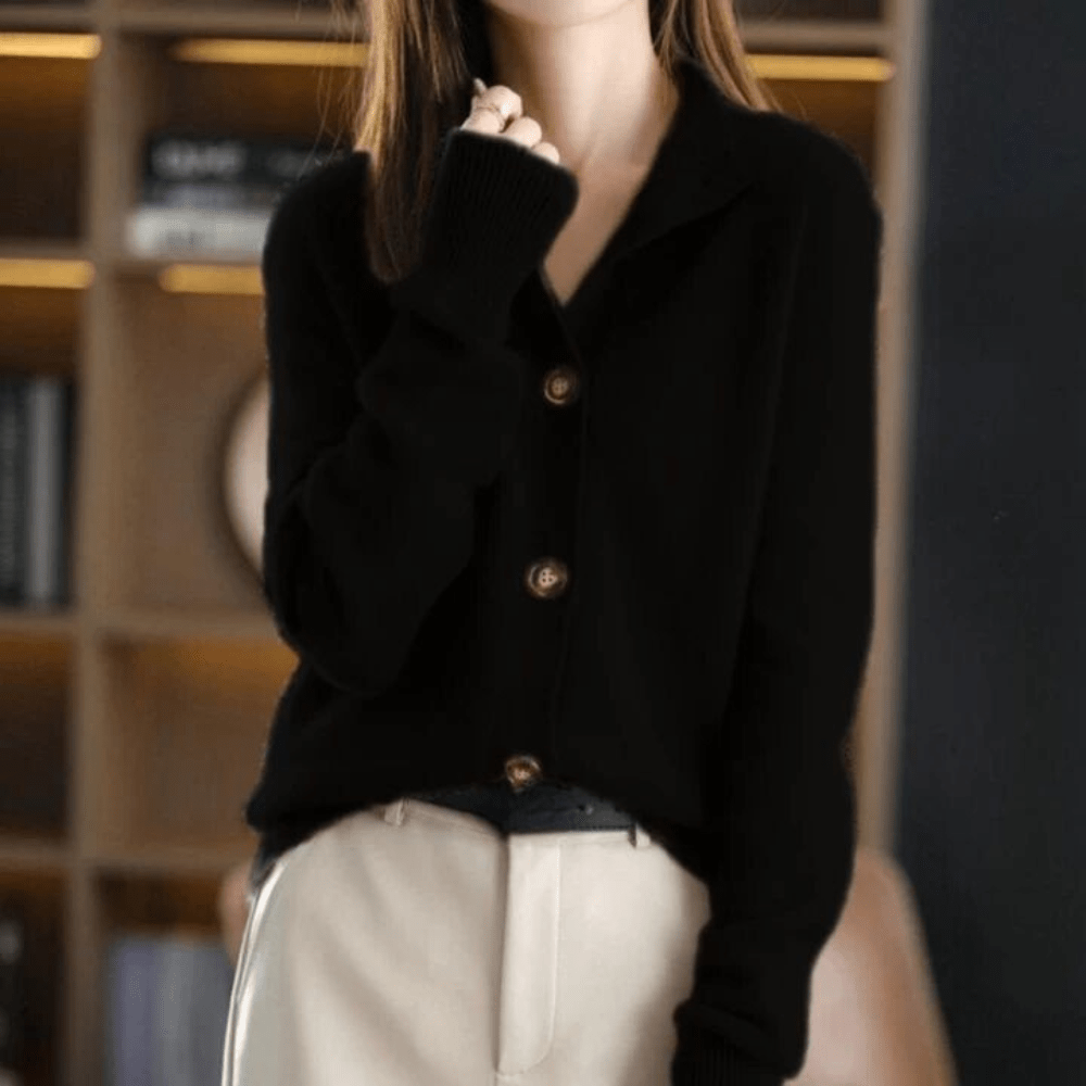 Gisine | Mock Neck Button Cardigan