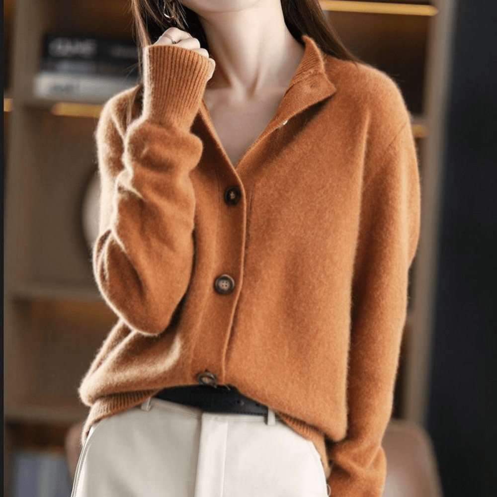 Gisine | Mock Neck Button Cardigan