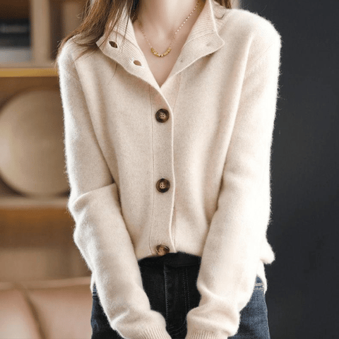 Gisine | Mock Neck Button Cardigan