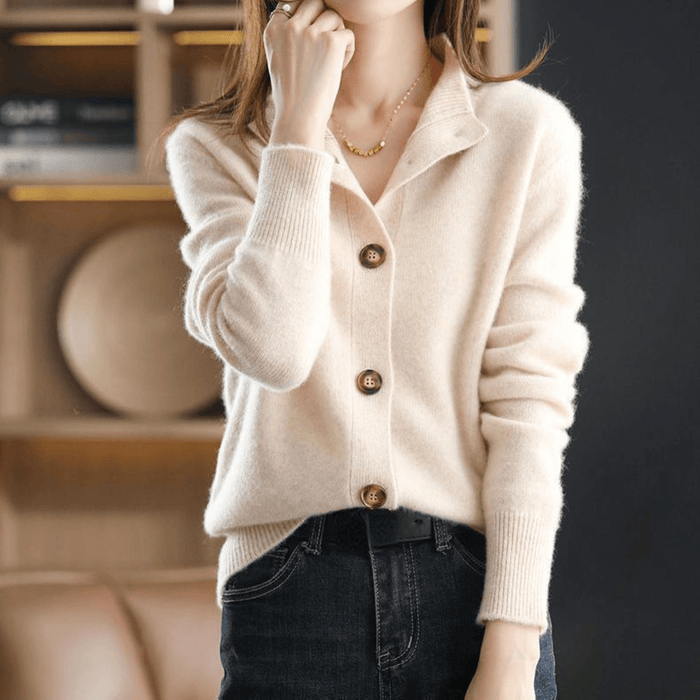Gisine | Mock Neck Button Cardigan