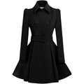 Gisisse | Double-Breasted Belted Flared Coat
