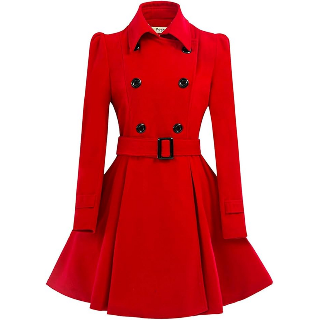 Gisisse | Double-Breasted Belted Flared Coat
