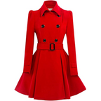 Gisisse | Double-Breasted Belted Flared Coat