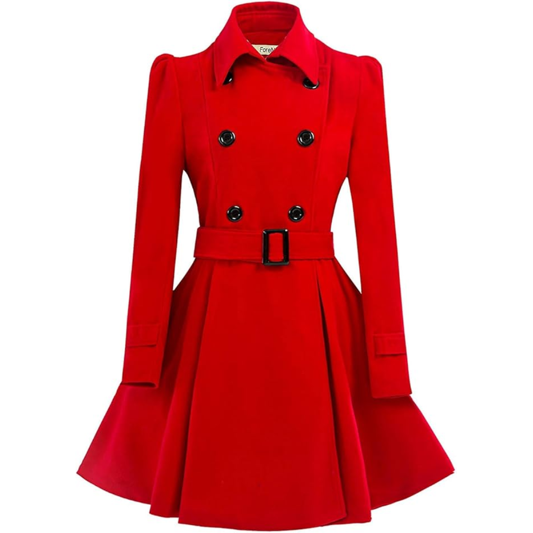 Gisisse | Double-Breasted Belted Flared Coat